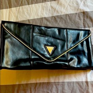 Guess black leather long Clutch